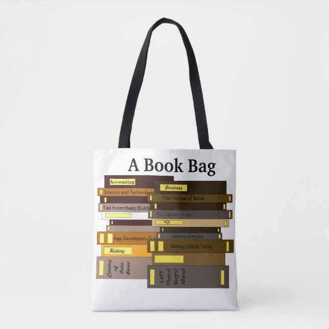 Funny Geeky Gift Personalized Bag of Books Tote (Front)