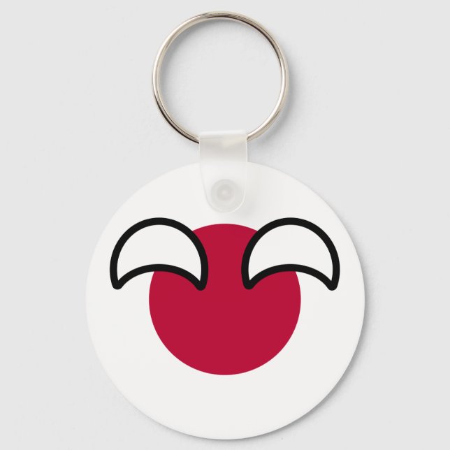 Funny Geeky Japan Countryball Flag Keychain (Front)