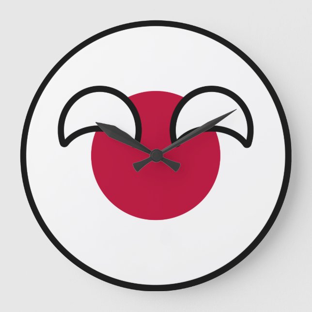 Funny Geeky Japan Countryball Flag Large Clock (Front)