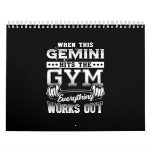 Funny Gemini Gym Workout Design Calendar