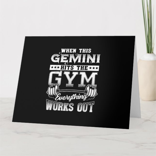 Funny Gemini Gym Workout Design Card (Front)