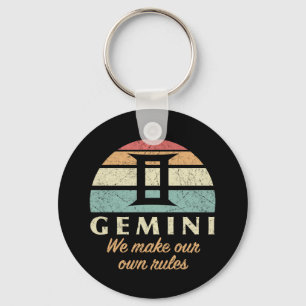 Funny Gemini Zodiac Rules Keychain