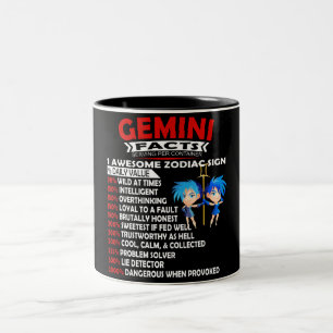 Funny Gemini Zodiac Sign Nutrition Facts Two-Tone  Coffee Mug