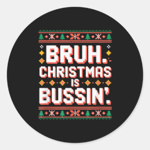 Funny Gen Alpha Gen Z Slang Funny Christmas Sweate Classic Round Sticker