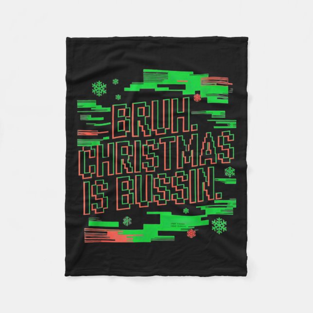 Funny Gen Alpha Gen Z Slang Funny Christmas Sweate Fleece Blanket (Front)