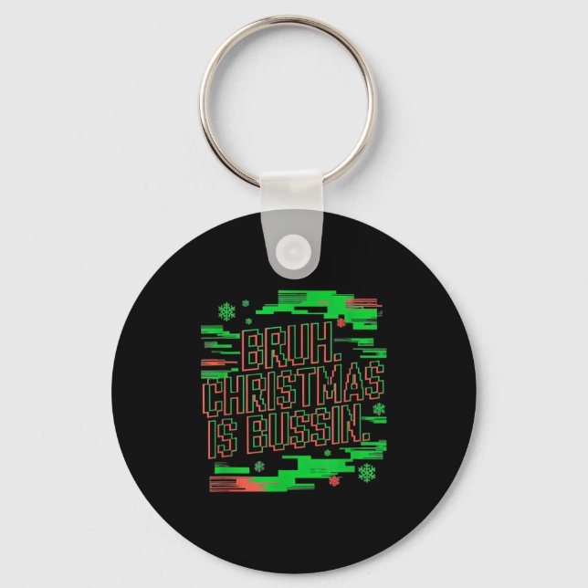 Funny Gen Alpha Gen Z Slang Funny Christmas Sweate Keychain (Front)
