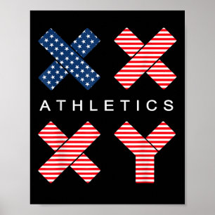 Funny Gender Genetic American Flag Xx Xy Athletics Poster