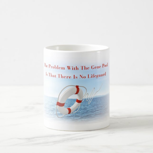 Funny Gene Pool Lifeguard Mug (Center)