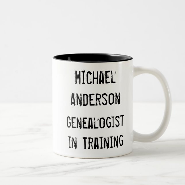 Funny Genealogy Ancestor Custom Personalized Two-Tone Coffee Mug (Right)