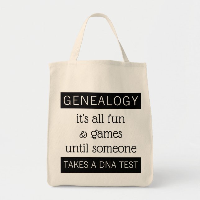 Funny Genealogy DNA Test Family History Tote Bag (Front)