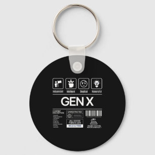 Funny Generation X Characteristics Mens Navy  Keychain