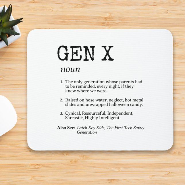 Funny Generation X Definition Black Topography Mouse Pad (Creator Uploaded)