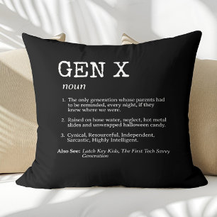 Funny Generation X Definition Throw Pillow