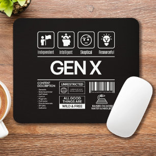 Funny Generation X Descriptive Traits Mouse Pad