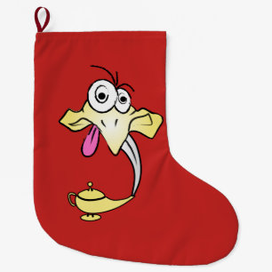 Funny genie large christmas stocking