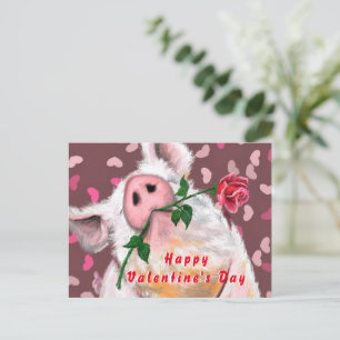 Funny Gentleman Pig Valentine's Day Card