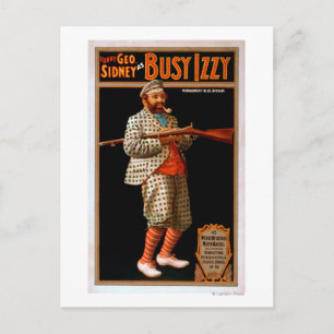 Funny Geo. Sidney as Busy Izzy Theatre Poster Postcard