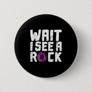 Funny Geologist Rock Hounding Geode Vintage Shirt 2 Inch Round Button