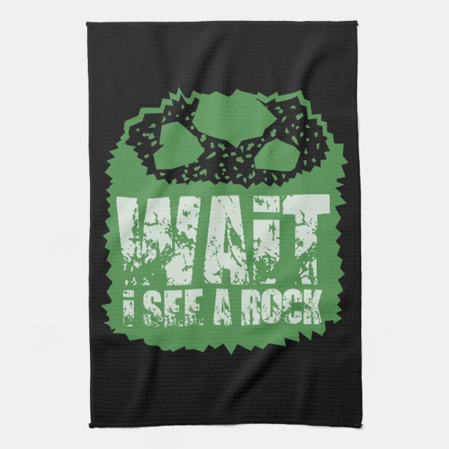 Funny Geology - Wait I See A Rock Kitchen Towel (Vertical)