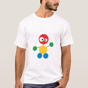 Funny Geometric Character - Primary Colors Abstrac T-Shirt