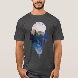 Funny Geometric Mountain Abstract Geometry Outdoor T-Shirt