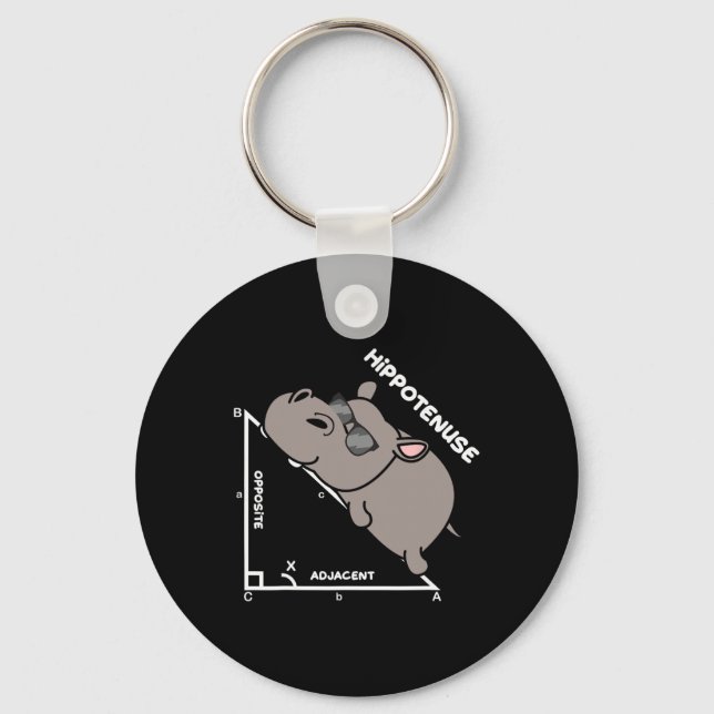 Funny Geometry Hypotenuse Math Mathematics Teacher Keychain (Front)
