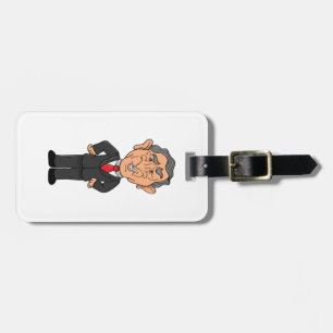 Funny George W Bush Political Caricature Luggage Tag
