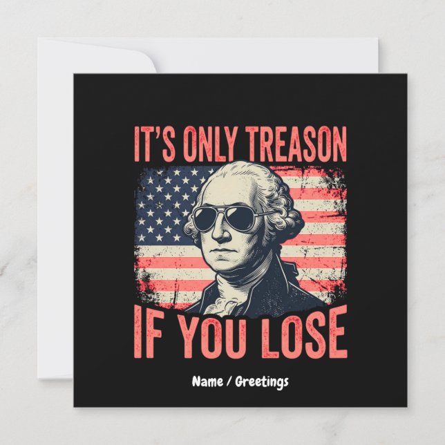 Funny George Washington Treason Quote Vintage Invitation (Front)