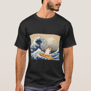 Funny Gerbil Tshirt, Gerbil Art Tee, Gerbil Surfin T-Shirt