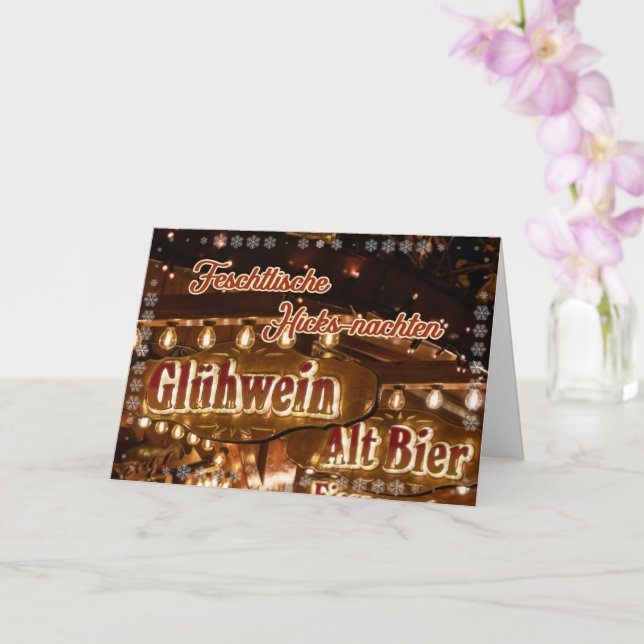 Funny German Christmas market greetings Card (Orchid)