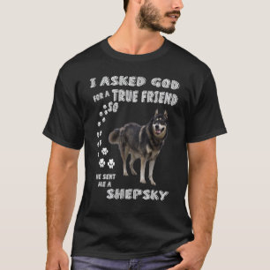 Funny German Husky Dog Mom Dad Art, Cute Gerberia T-Shirt