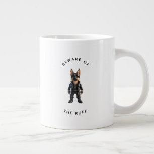Funny German Shepherd "Beware of the Ruff"  Large Coffee Mug