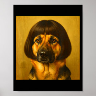 Funny German Shepherd Bob Haircut Dog Meme Men Wom Poster