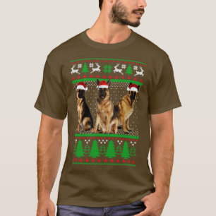 Funny German Shepherd Christmas Santa Hat Xmas T-Shirt