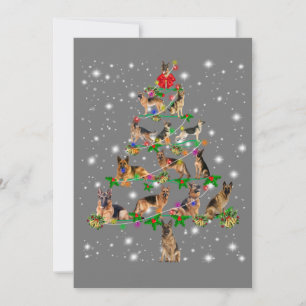 Funny German Shepherd Christmas Tree Decor Ornamen Invitation