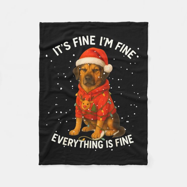 Funny German Shepherd Decorate Christmas Shirts I' Fleece Blanket (Front)