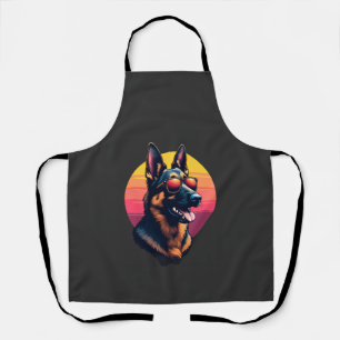 Funny German Shepherd Dog Design Art Costume Outfi Apron