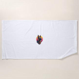 Funny German Shepherd Dog Design Art Costume Outfi Beach Towel