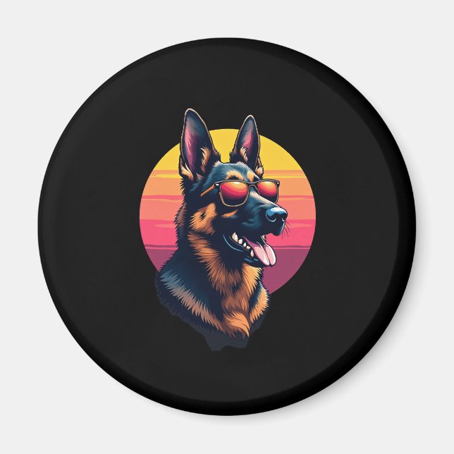 Funny German Shepherd Dog Design Art Costume Outfi Magnet (Front)