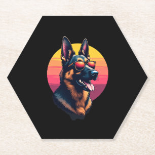 Funny German Shepherd Dog Design Art Costume Outfi Paper Coaster