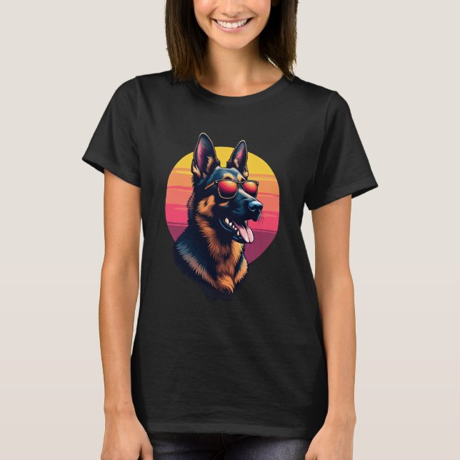 Funny German Shepherd Dog Design Art Costume Outfi T-Shirt (Front)