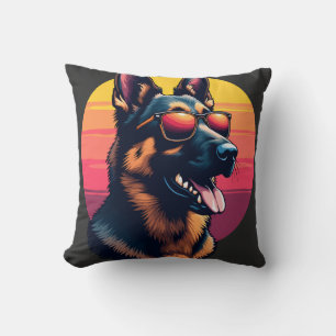 Funny German Shepherd Dog Design Art Costume Outfi Throw Pillow