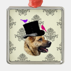 Funny German shepherd dog Metal Ornament