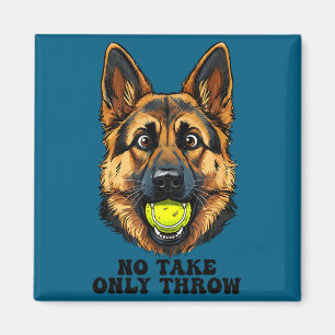 Funny german shepherd dog tennis ball dog mom  magnet