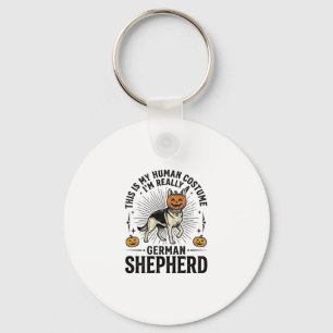 Funny German Shepherd Halloween Costume Dog Design Keychain