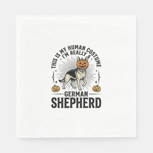 Funny German Shepherd Halloween Costume Dog Design Napkin