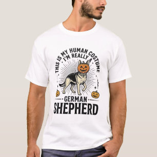 Funny German Shepherd Halloween Costume Dog Design T-Shirt