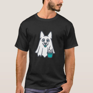 Funny German Shepherd Halloween Ghost Trick Treat T-Shirt