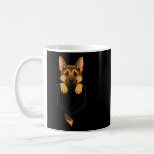 Funny German Shepherd Peeking In Pocket Animal Dog Coffee Mug
