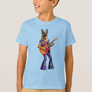 Funny German Shepherd Rock Star Kids' T-Shirt